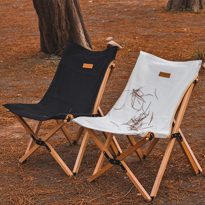 

Outdoor Solid Wood Folding Chair, Portable Beach Wilderness, Camping Fishing, Beech Wood Butterfly Chair