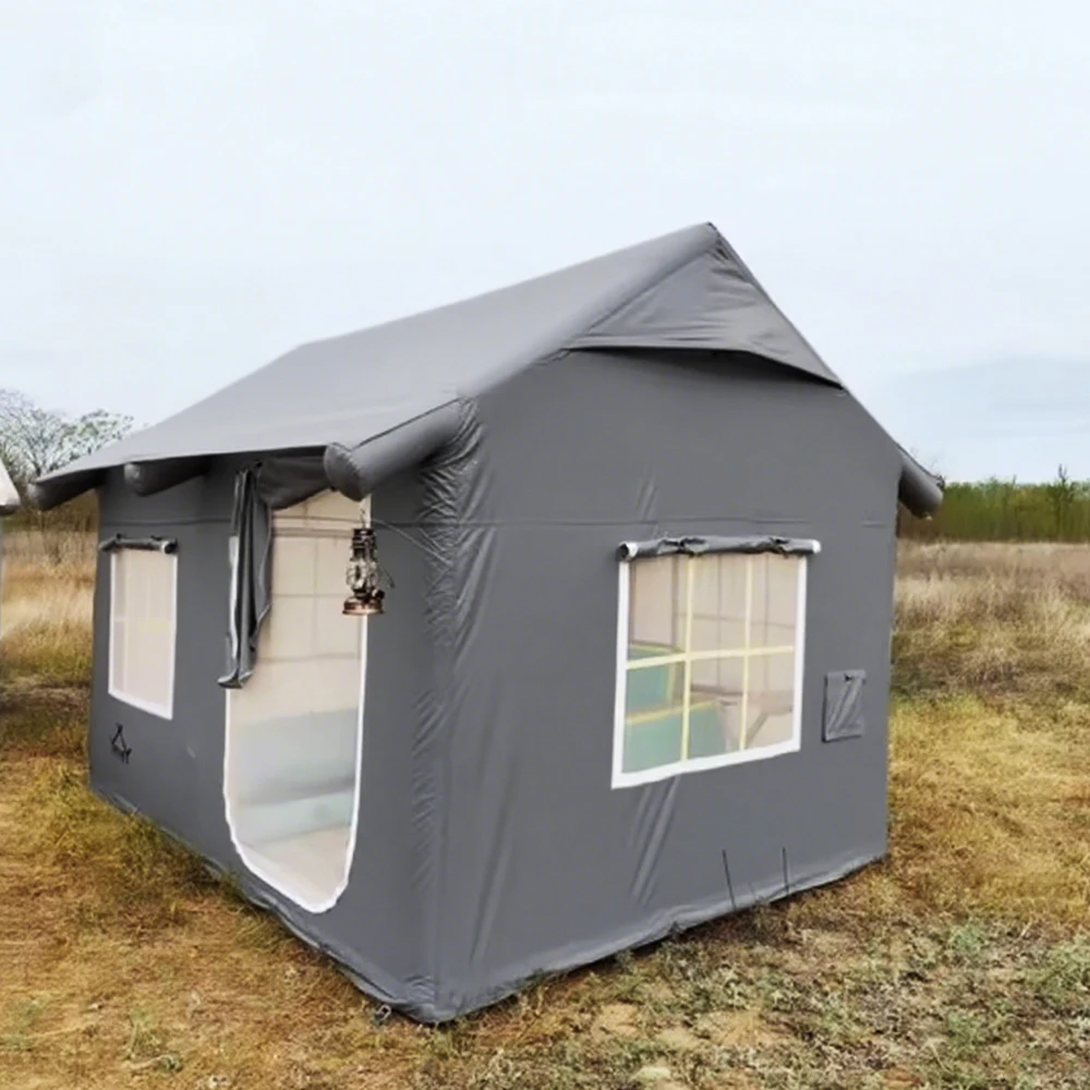 Tenda gonfiabile portatile automatica a configurazione rapida per 3-4 persone Tessuto Oxford resistente alle intemperie per campeggio all'aperto