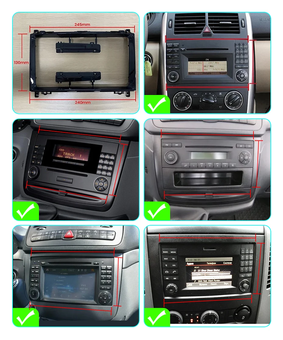 Junsun 8-Kern Radio Carplay Android Auto Autoradio für Mercedes Benz W169 W245 B200 W906 Sprinter W639 Vito GPS Multimedia – Detail 2
