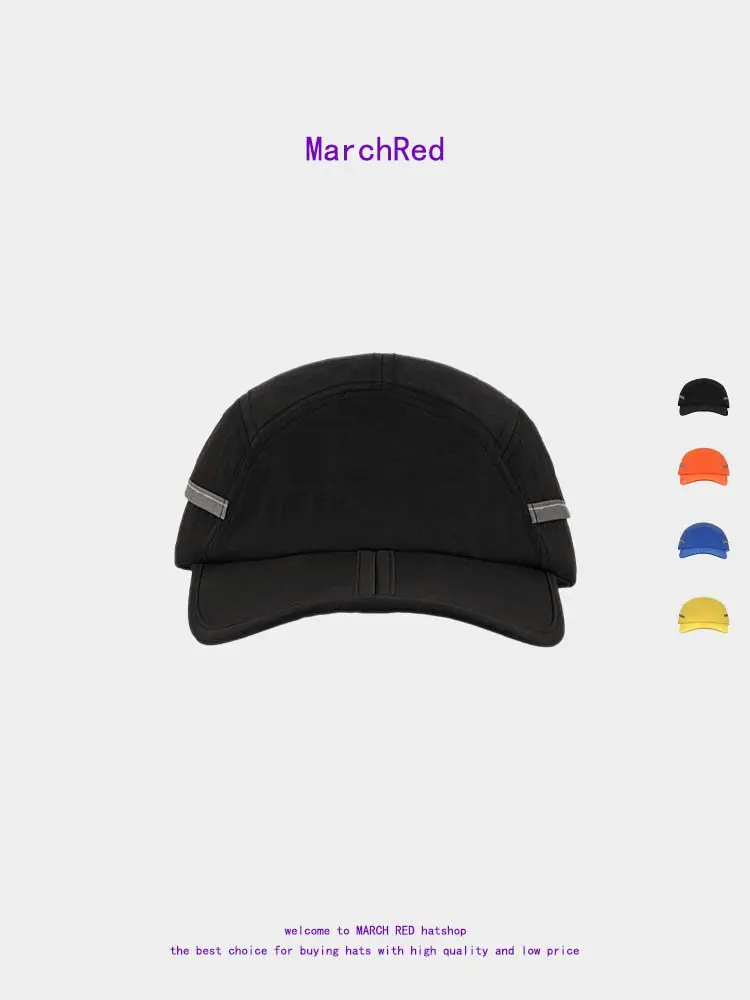 Custom Logo Print Summer Quick Dry Lightweight Baseball Cap Foldable Reflective Strip Outdoor Face Slim Peaked Sun Hat