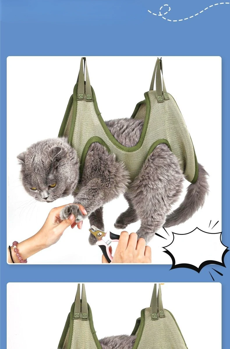 Cat Grooming Nail Cutting Anti Scratch Bite Fixed Bag Bath Trimming Restraint Bag Pet Beauty Hammock Hanging Pet Supplies Set