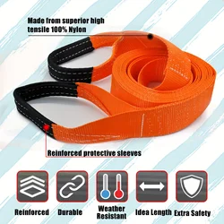 5ton Trailer Rope Hooks Practical Durable Outdoor Emergency Kit Nylon Tow Rope For Car Truck Trailer SUV Ropes