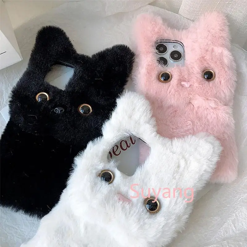 Winter Hair 3D Doll Cat Phone Cases For Xiaomi 17 Pro Max Mi Poco F8 Pro F6 F5 M7 M6 M5 M4 X7 X6 X5 X3 NFC Cover Shell Girl Gift
