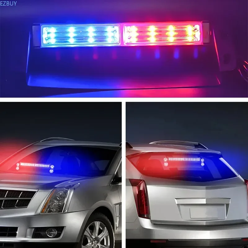 LED Windshield Strobe Light Suction Cup Emergency Flashing Warning Light for Front Rear Windshield