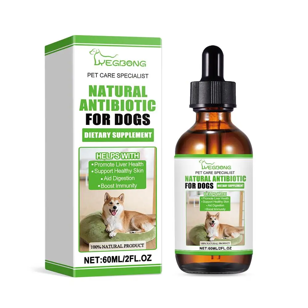 Integratori alimentari per cani Gocce liquide Dewormer a base di erbe con probiotici Assorbimento nutriente Immunità Boost Ampio per cani D9R2