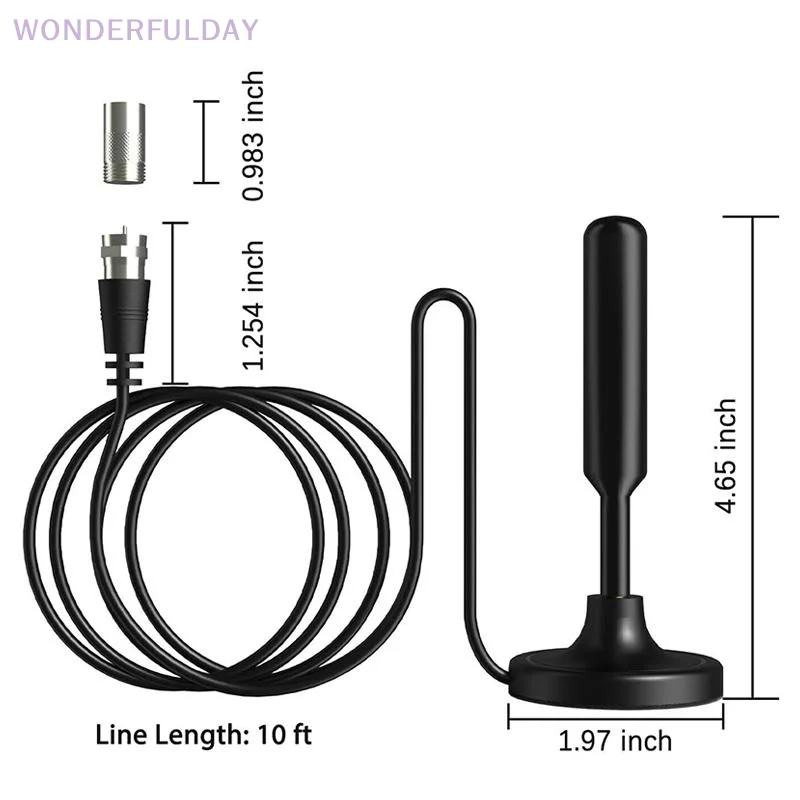 New 1Pcs Long Range Signal Receiver Amplifier Antenna For Digital TV Indoor Signal Amplifier 720P 1080P Antenna With Adapter
