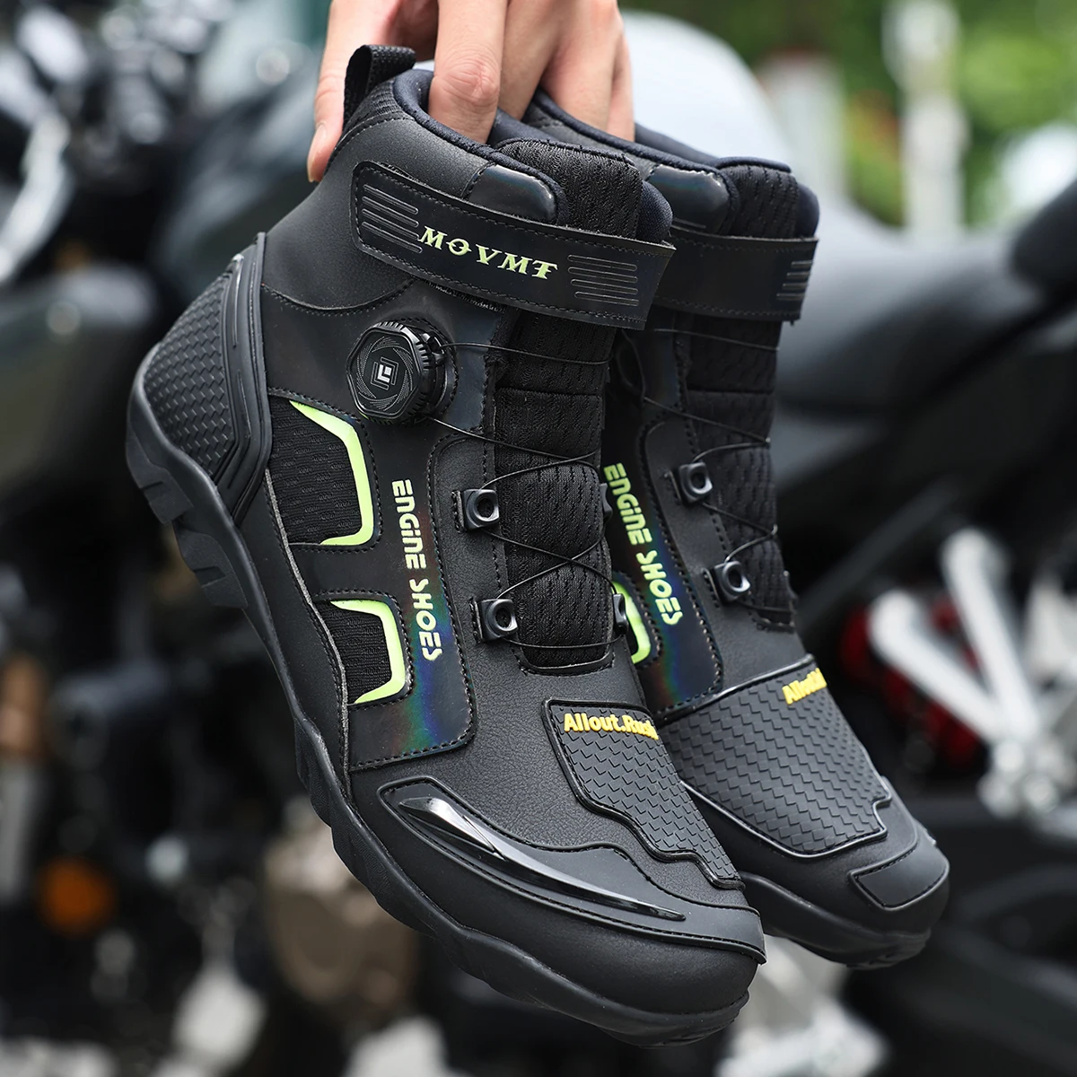 

New Breathable Anti Slip Wear-resistant Riders Boots Motorcycle Boots Motorbike Racing Ankle Length Shoes Men Leather Motos