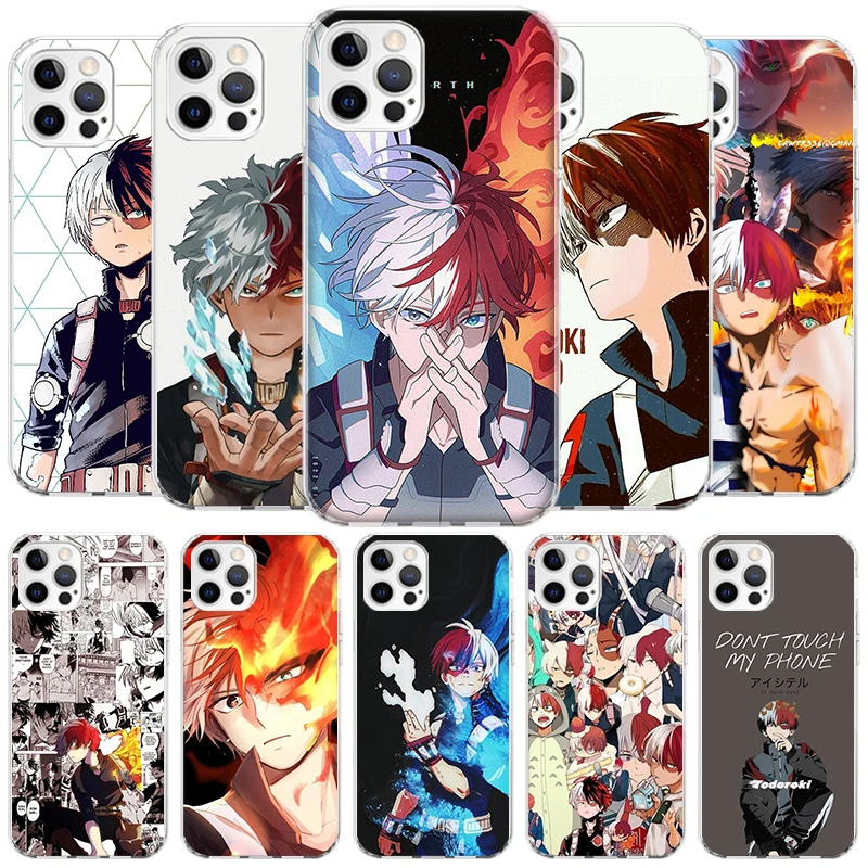 My Hero Todoroki Shoto Cover Phone Case For iPhone 16 15 14 13 12 Mini 11 Pro Max X XS 7 Plus 8 + SE 2020 Soft Fundas Shell