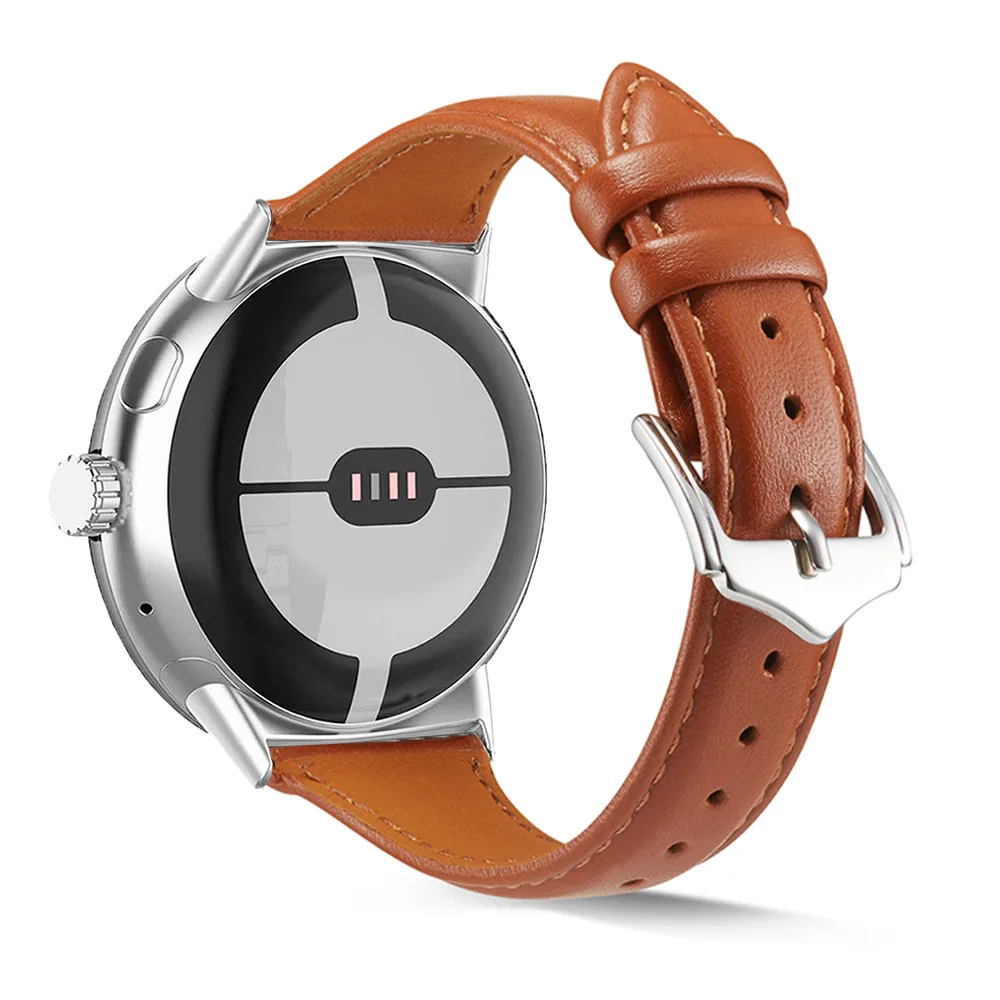 本革時計ストラップ Google Pixel Watch ファッションスモールウエストレザーストラップウォータードロップバックル