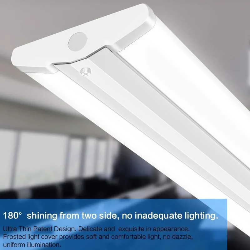 8FT LED Shop Light, Ultra Slim LED Wraparound 110W [6-lamp T8 Fluorescent Equiv.], 12500LM, 5000K, Commercial 8 Foot, 6 Pack