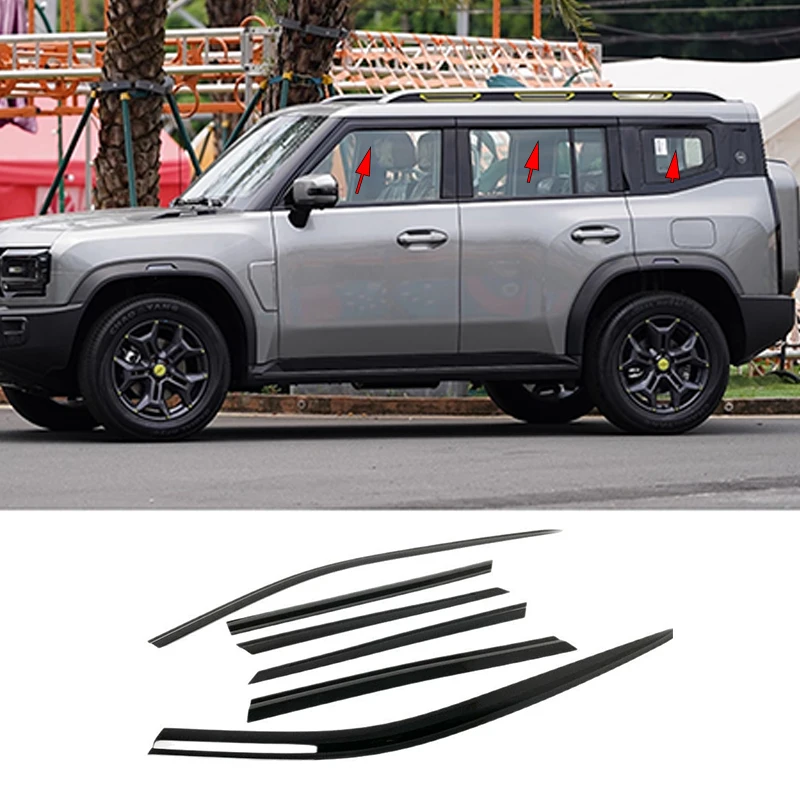 

Car accessories FIT FOR Jetour T2 ICHX K3 2024-2026 ABS black waterproof Door Window Visor Vent Shades Sun Rain Guard