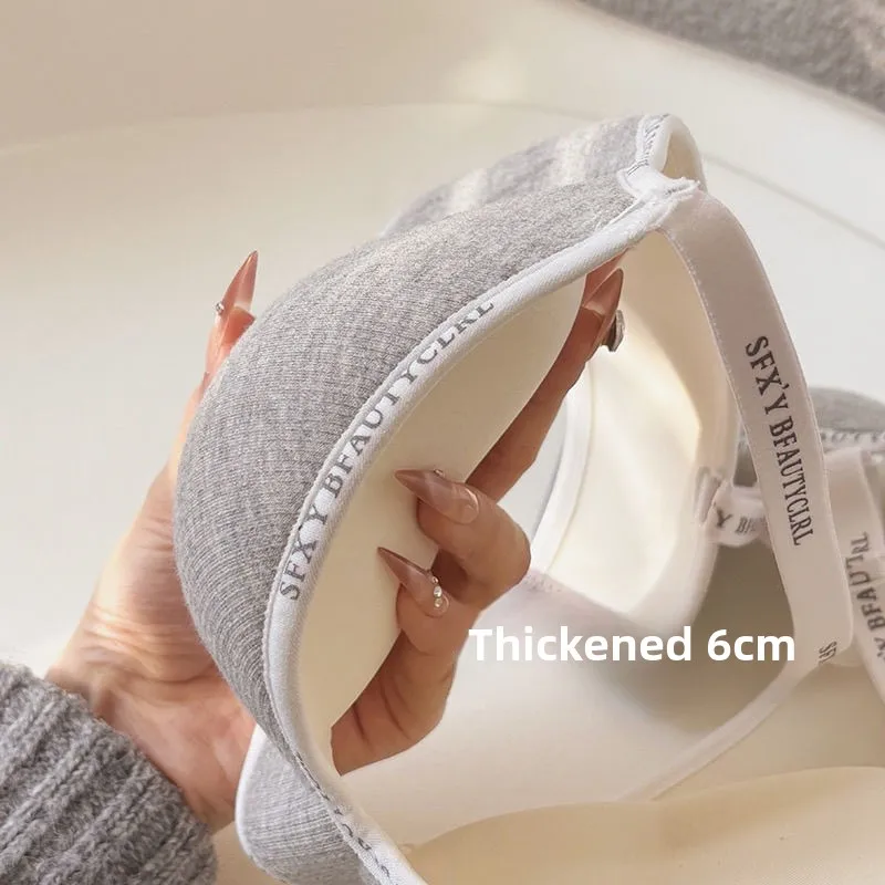 6 cm dicker Push-up-BH für kleine Brüste, kabellos, ohne Stahlring, mit Buchstaben-Print, verstellbare Träger, Anti-Rutsch-Pads, nahtlose Dessous