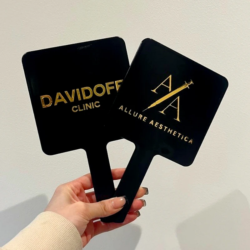 Hairdresser Photo Prop Hair Stylist Gift Hair By Extensions Handheld Mirror Beauty Room Face Mirror Shield Prop