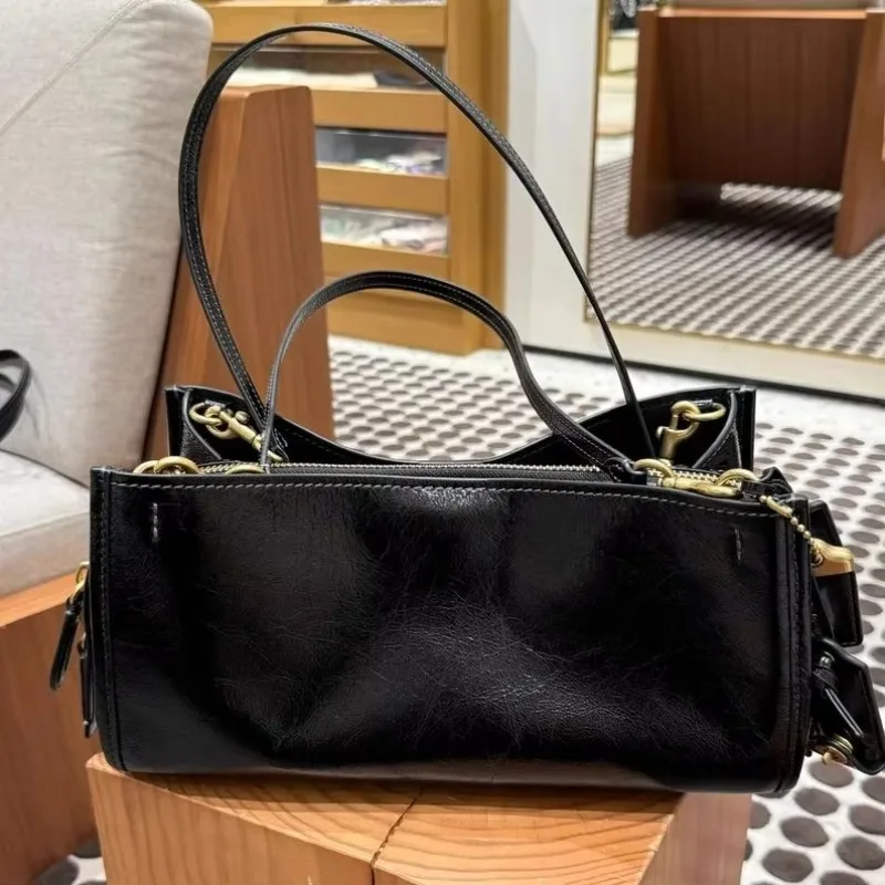 Estilo Bolso  Hombro  Cuero Encerado Moon Tooth para Mujer, Bolso  Lujo de Diseñador, Cartera Vintage 2026, Bolso Ba