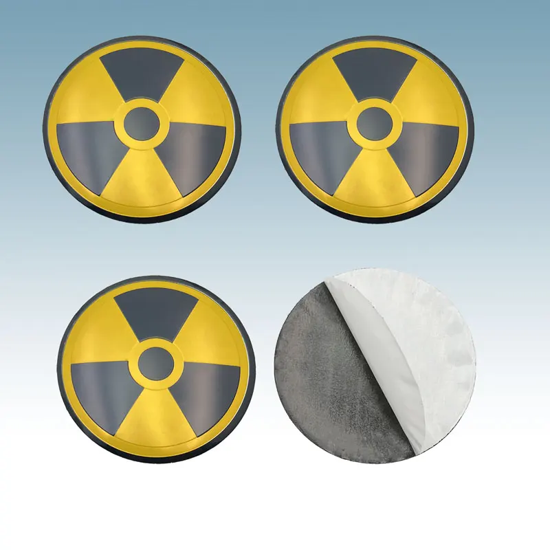 56MM Aluminium Car Styling Car Wheel Hub Center Cap Sticker Radioactive Warning Atomic Nuclear Radiation