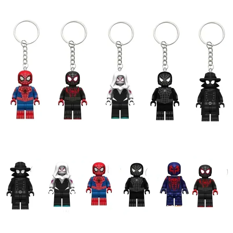 Anime Spider Man Doll Universe Mileage Gwen Cartoon Cute bricks Assembly Toy Accessories Keychain Backpack Pendant Gift