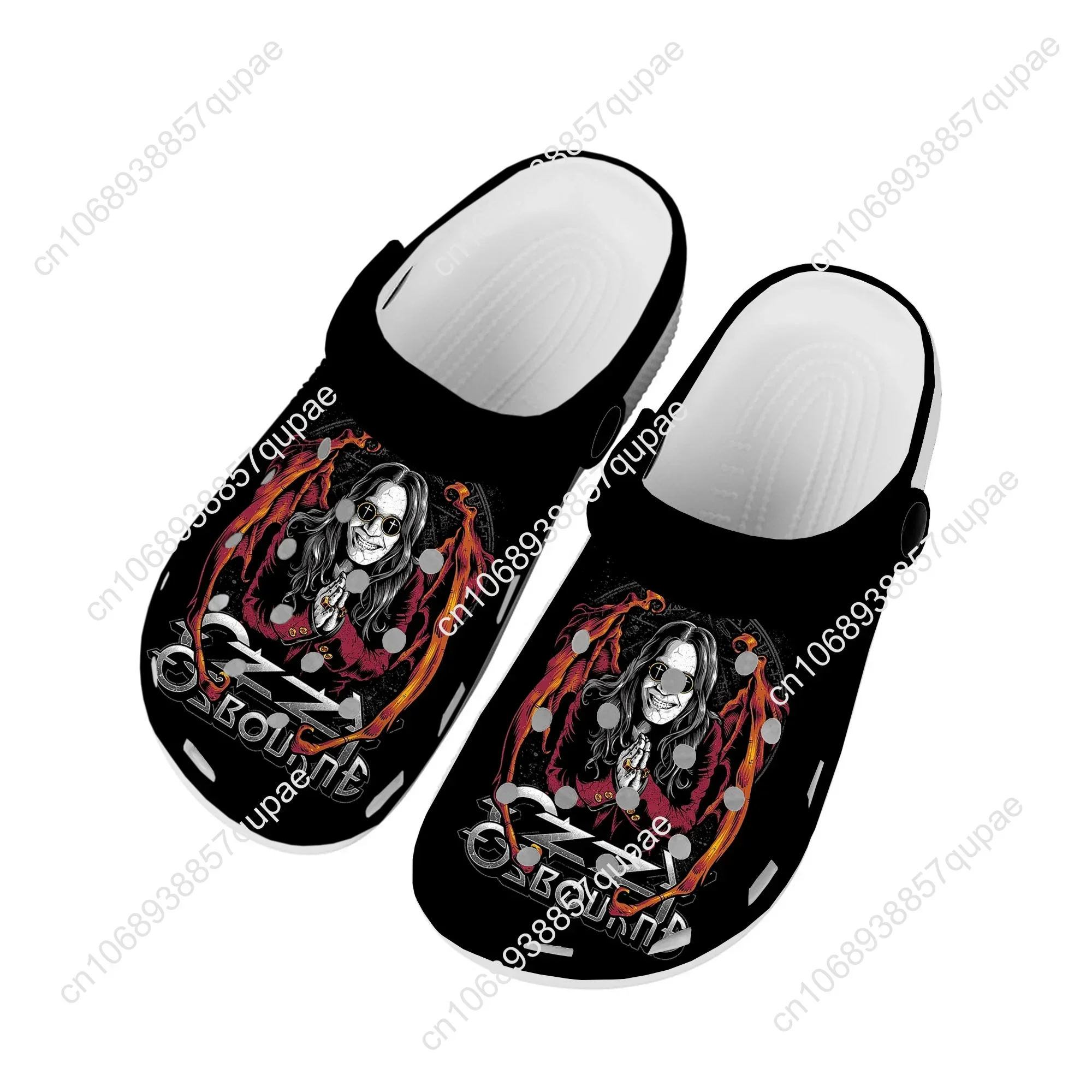 Ozzy Metal Rock Singer OsRubber Home Tamancos, Sapatos de Água Personalizados, Homens e Mulheres, Sapato Adolescente, Impressão 3D, Tampo De Jardim, Chinelos De Praia