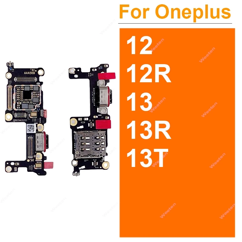 

Плата зарядки USB для Oneplus 1+ 12 12R 13 13R 13T, док-станция USB, плата порта зарядки USB, гибкий кабель-разъем, запчасти