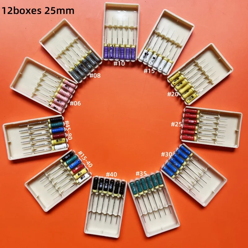 

12 коробок, стоматологический справочный файл 21/25/31 мм SSt Endo Root канал, K-файлы, ручное использование, Эндодонтический разбрасыватель пальцев, стоматологические лабораторные инструменты