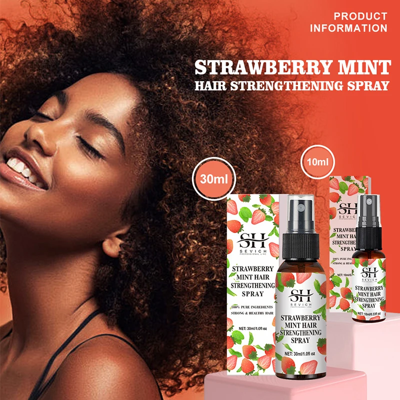 Strawberry Mint Growth Oil Set Fast Hair Regrowth Thicken Spray Anti Hair Loss Hair Mask Scalp Hair Strengthening Oil Hair Care