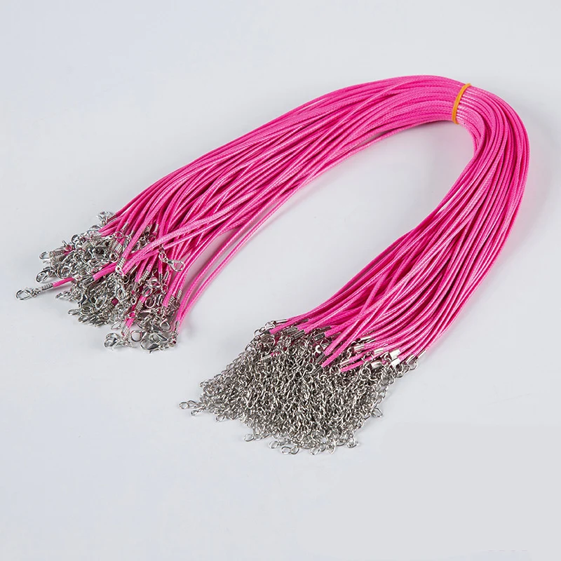 100Pc/Lot Colorful Wax Leather Snake Necklace 16 Color Cord String Rope Wire Extender Chain For Jewelry Making Bulk Wholesale