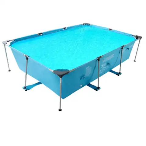 Swimming Pool Above Ground Outdoor 15ft Rectangle Frame Pool Type 178" x 87" Swimming Pool with Metal Frame for Backyard Use
