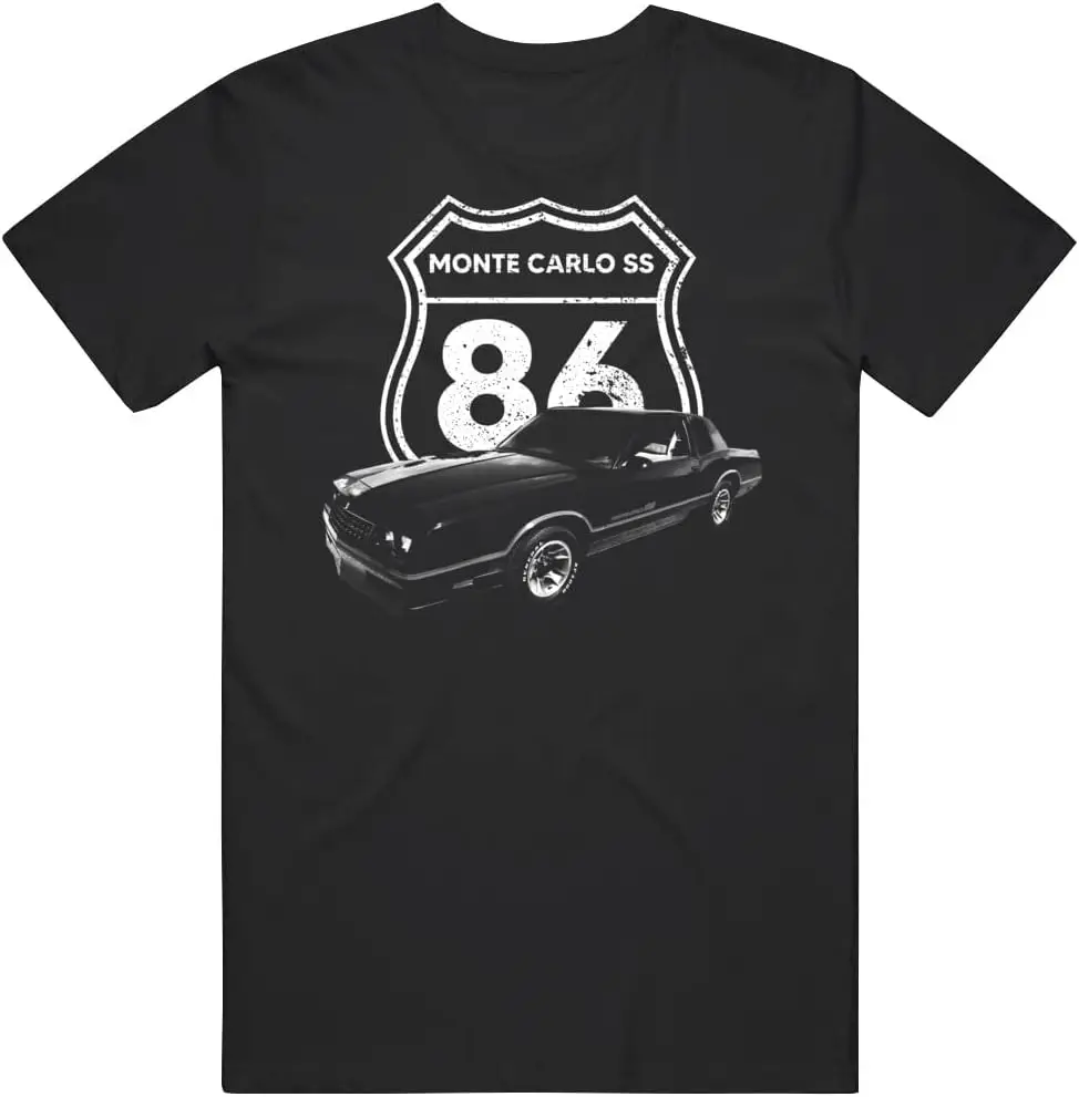 1986 Monte Carlo Ss Front View with Highway Sign T Shirt