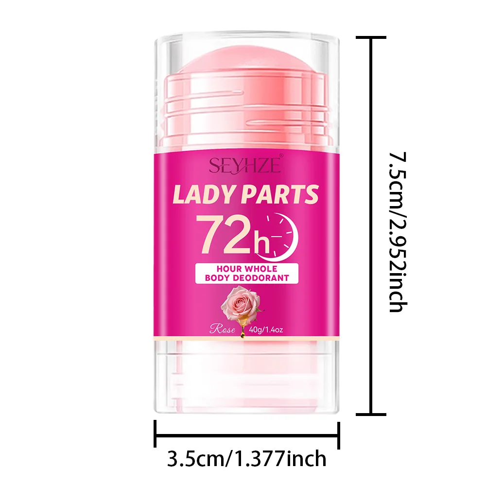 SEYHZ Ladies Deodorant Rose Moisturizing Cream - No Aluminum No Baking Soda Smooth Solid Stick 72-Hour Odor Control No Wash Form - view 4