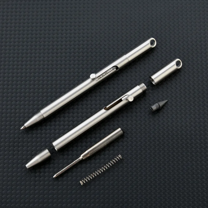 NEW Mini 2-in-1 Stainless Steel Pen Portable Keychain Erasable Pencil Pocket Emergency Writing Tool
