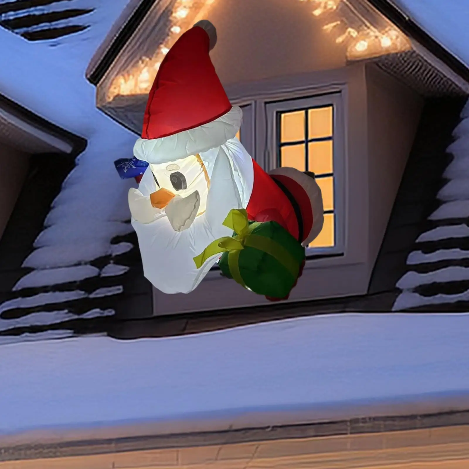 Christmas Inflatable Santa Scene Layout Weatherproof Luminous Toy Adorable Lighted Blow up Santa for Garden Holiday Decor