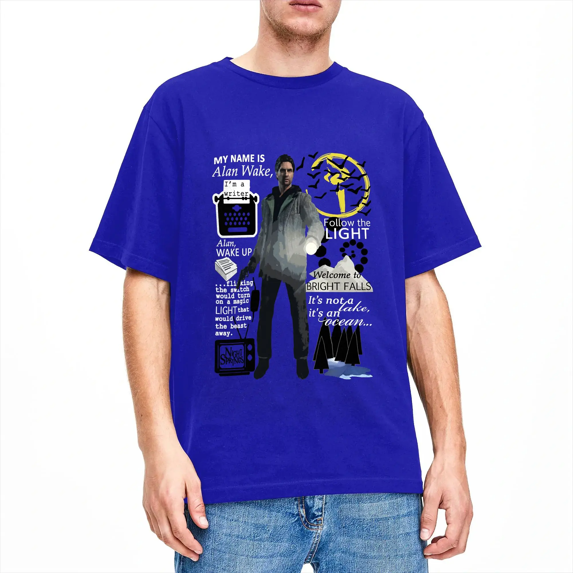 Alan Wake T-Shirt Summer  Hip Hop T Shirts Pure Cotton O Neck Oversize Tees Short Sleeve Streetwear Tops