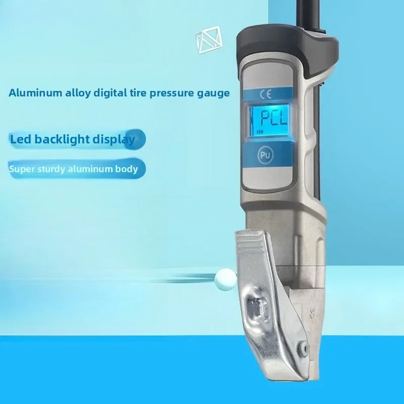 Tire pressure gauge, barometer Air gun Aluminum alloy digital display Auto tire inflation pressure gauge