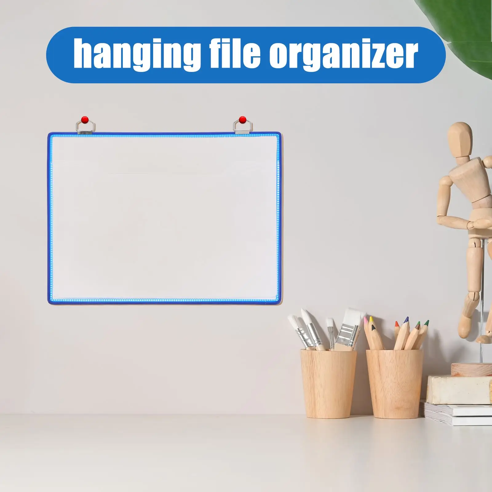 File Storage Bag Pouch Office Holder Rack Convenient Transparent Container for Home Plastic Hanging Folder