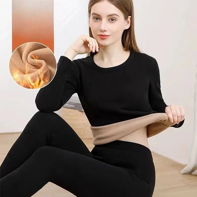 3XL Winter Turtleneck Thermal Underwear Women Thick Warm Long Johns Set Plus Size Velvet Thermal Clothes Female Second Skin Suit