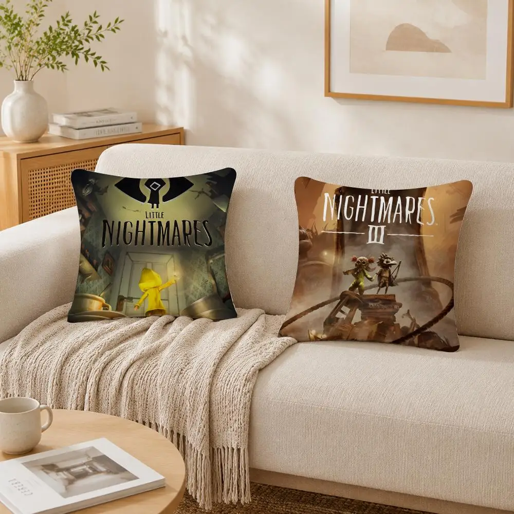 Game L-Little Nightmares Cushion Cover Plush Decorative Pillow Case With Hidden Zipper Cutecore Room Decor For Home