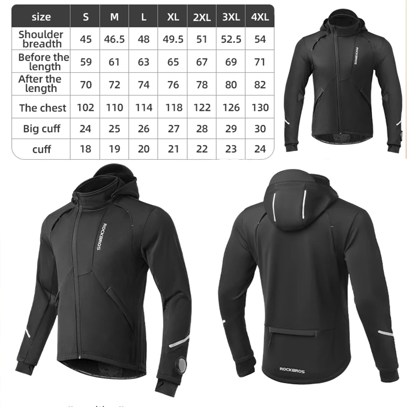 ROCKBROS Winter Jacket Windproof Cycling Jacket Clothing Thermal Men Women Bicycle Bike Clothing Warmer Sportswear Jacket