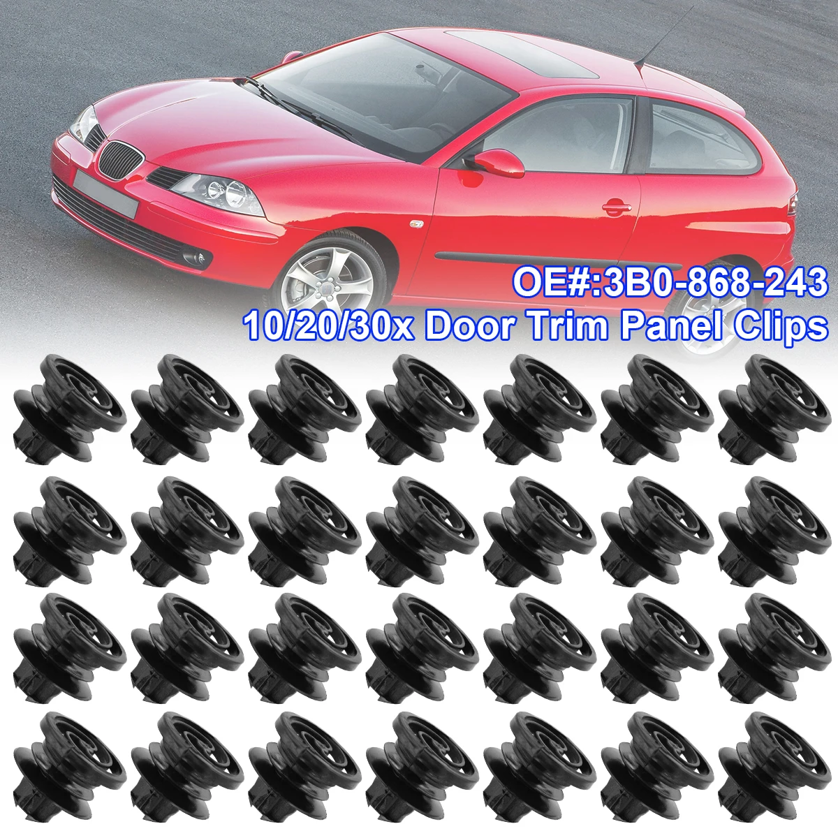 

Interior Car Door Card Panel Trim Clips For Seat Leon 1M Mk1 1999 - 2006 Cordoba Ibiza 6L Toledo Arosa Auto Fastener Retainers