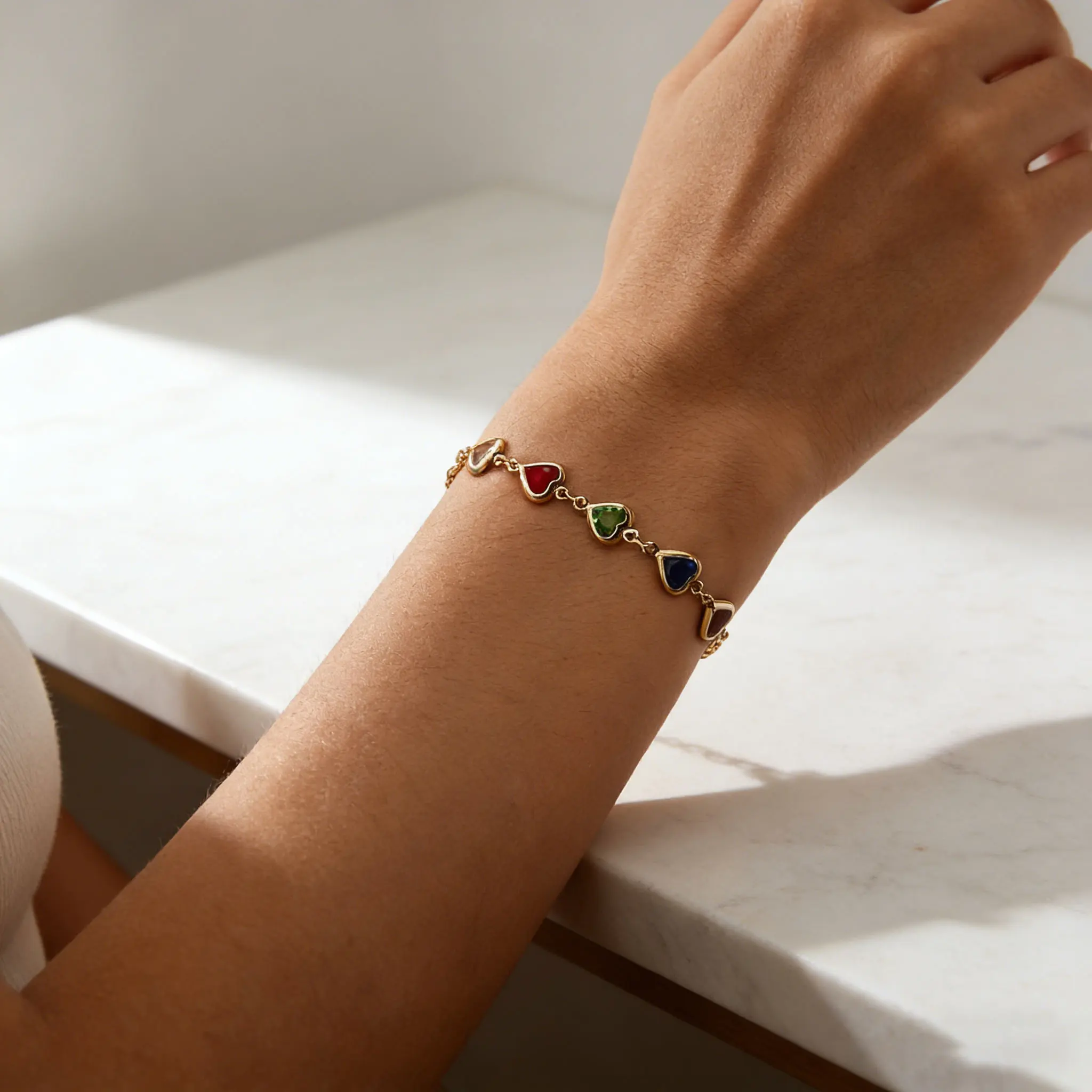 

Red Heart Candy-Colored Bracelet 1Pc Simple Elegant Gift for Girlfriend