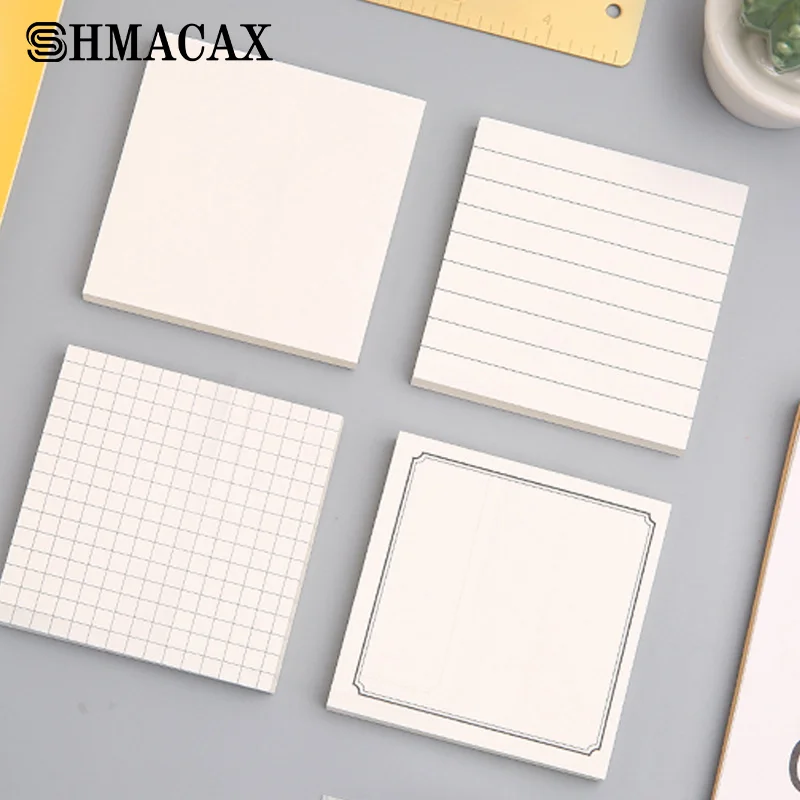 80 Sheets Minimalist Basic Tearable Sticky Notes Self-adhesive Notepad Post Note Pad Weekly Plan Diary Note Pad Stationery