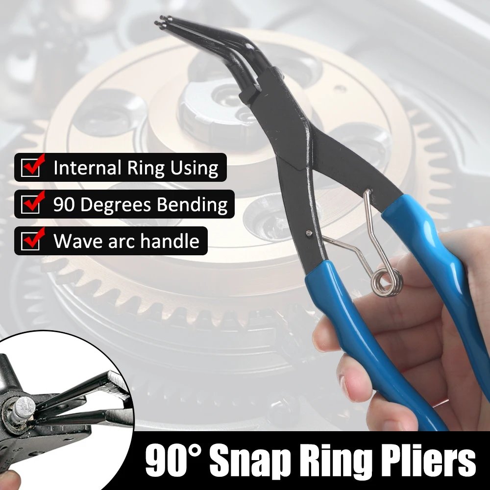 

90 Degrees Bending Pliers Snap-Ring Pliers Heavy-duty Cylinder Internal Ring Remover Long Nose 90° Bent