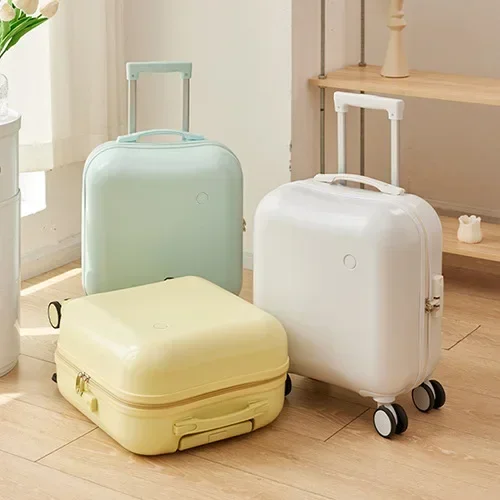 Thickened Small Lightweight 18-inch Suitcase with Caster Wheels for Men and Women To Board The Plane with Password Box
