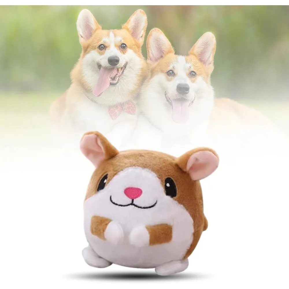 Interactive Dog Toys, Active Moving Pet Plush Toy, USB Rechargeable Talking Moving Electric Dog Ball Toy Cat Bouncing toy