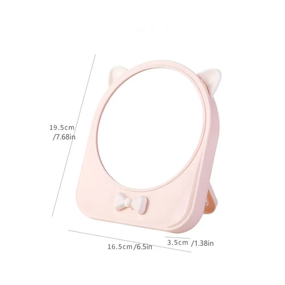 With Cosmetics Storage Box Makeup Mirror High Definition Waterproof Makeup Case Mirror Cat Ear Dustproof Dressing Mirror