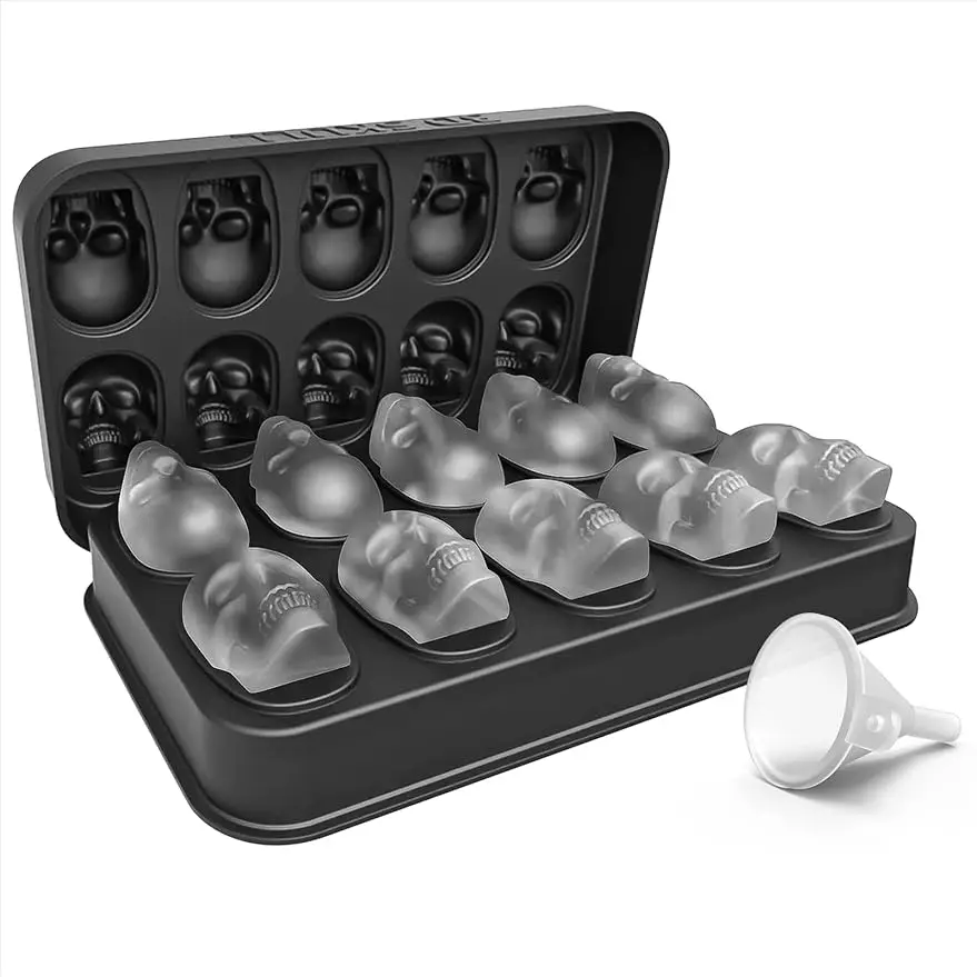 Cavity Skull Ice Mold Tray Silicone Ice Maker Cube Molds for Whiskey Cocktails Iced Tea Coffee Soap Baking Chocolate Candy Resin