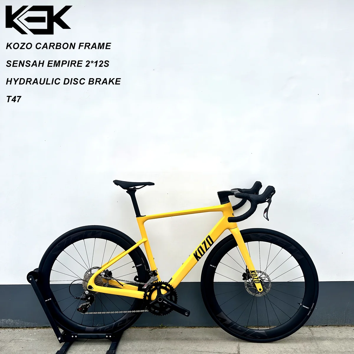 Big Size 61cm KOZO Factory Limit Endurance T800 Carbon Fiber Road Bike 24s Full Hydraulic Disc Brake Carbon Fiber Racing Bike
