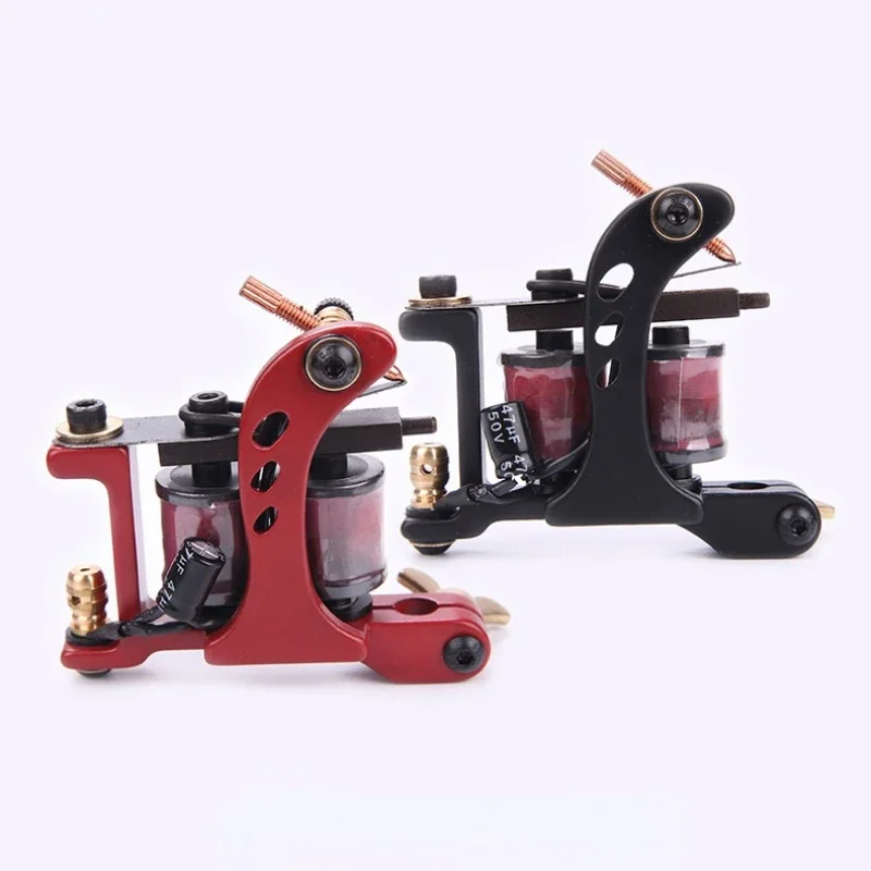 

Coils Tattoo Machine For Liner Shader 10 Warp Coils Tattoo Guns Machine Tattoo Makeup Artist Supplies Black Red Free Shipping