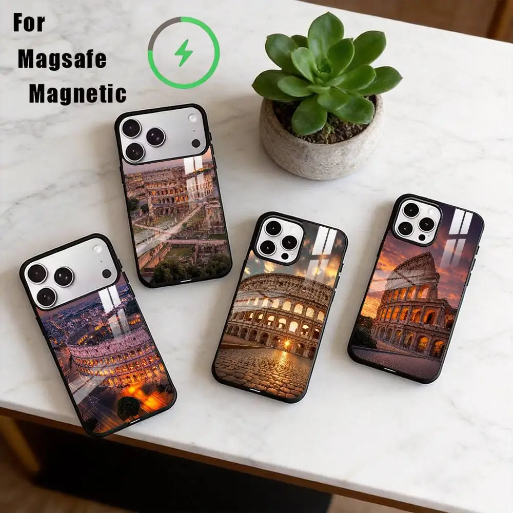 

The Colosseum, Rome Phone Case For iPhone17,16,15,14,13,12,11 Plus,Pro Magnetic For Magsafe Wireless Charging