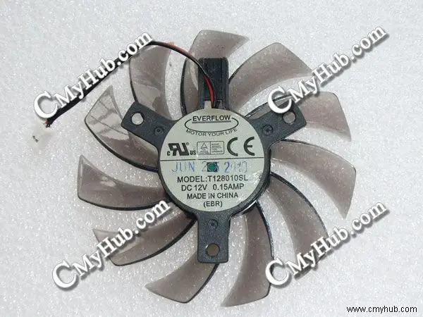 For Everflow T128010SL DC12V 0.15A 8010 8CM 80mm 80x80x10mm 2Pin 2Wire Graphics Cooling Fan T128010SL