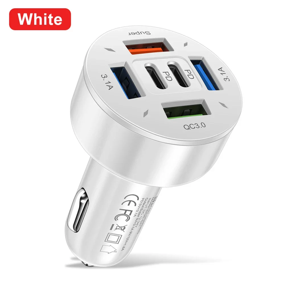 Black Fast Charging Electric Intelligent Charging DC 12V-24V Multiple Charging Protocols Overcurrent Protection