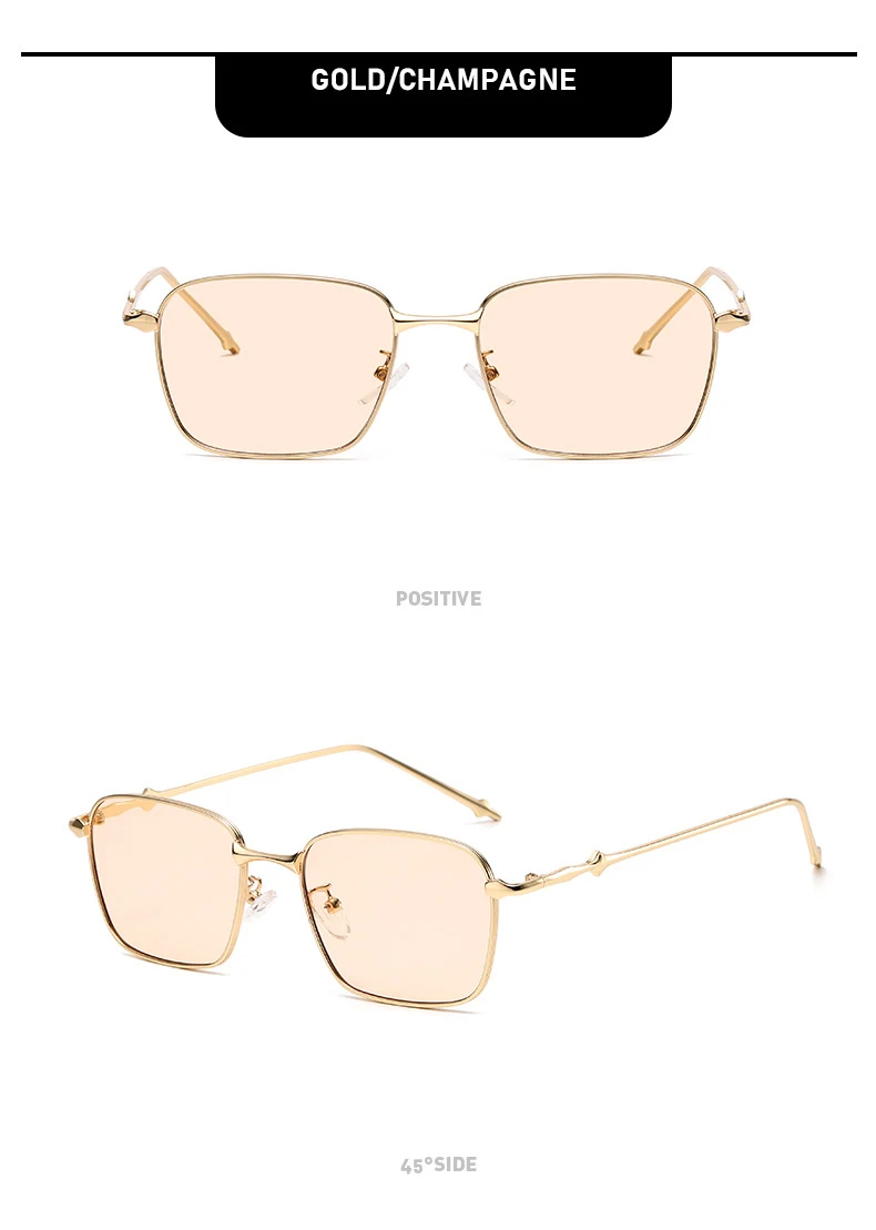 Raffinierte Sonnenbrille im reifen Stil mit dünnem Metallrahmen, quadratischem Design und Gesichtsverschlankung für einen trendigen, vielseitigen Stil 2184 – Detail 11